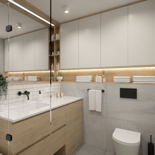 Projekt łazienki z wanną w stylu skandynawskim!