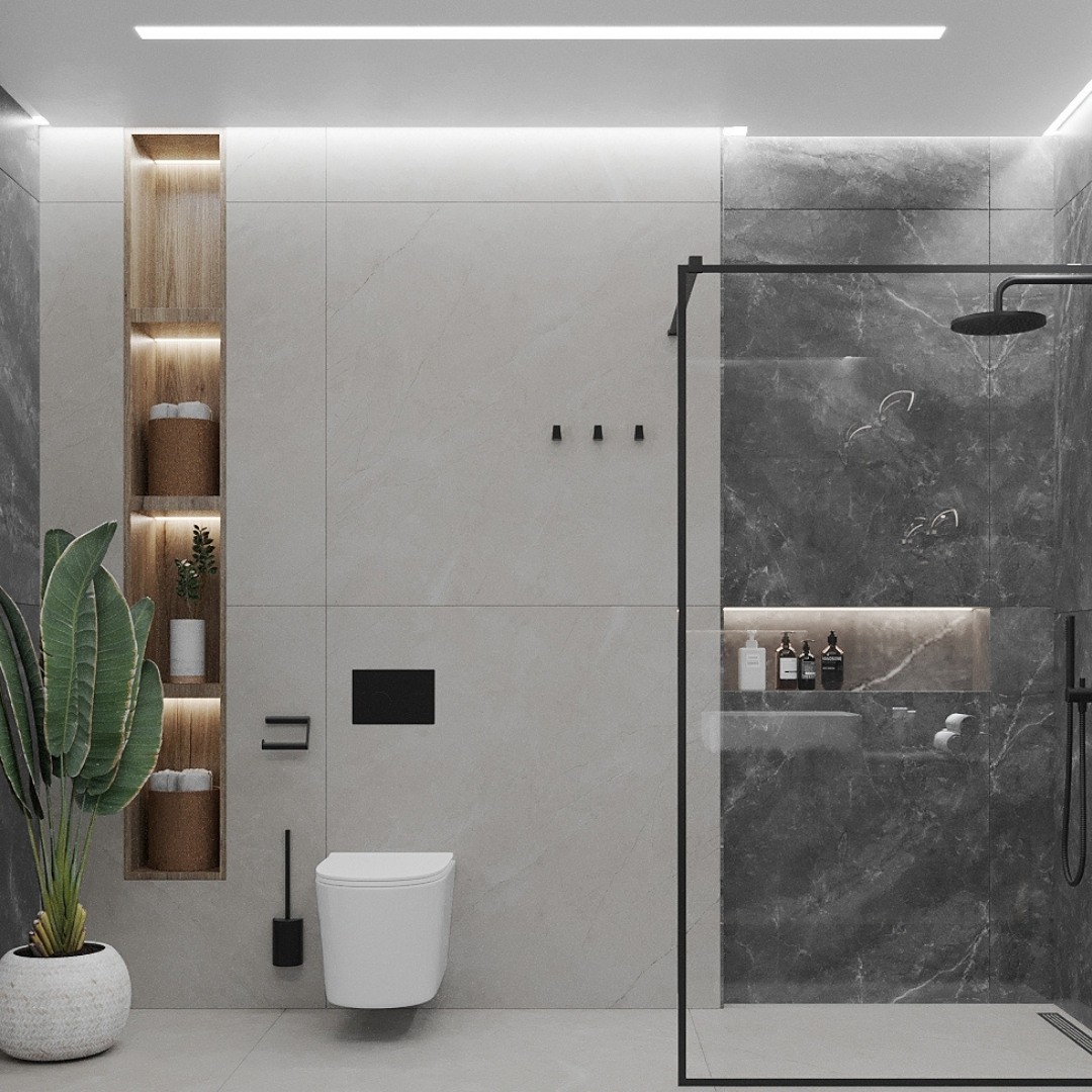 Nowoczesna łazienka w odcieniach szarości!