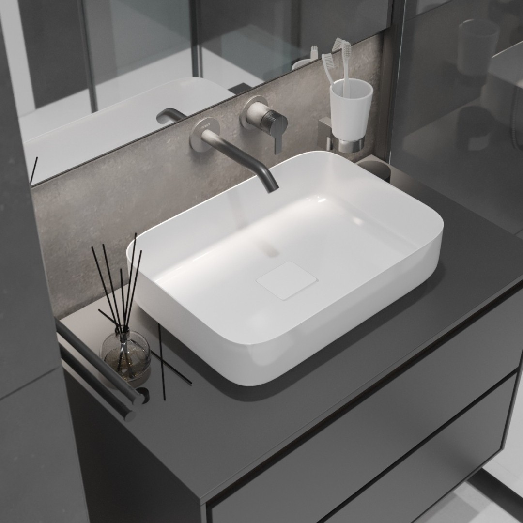 Czarna łazienka z kabiną prysznicową!