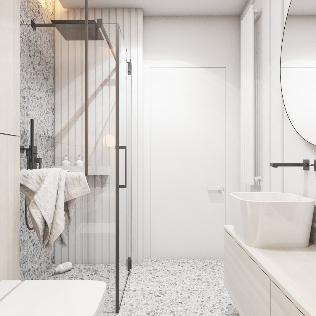 Czarna kabina prysznicowa w nowoczesnej łazience!