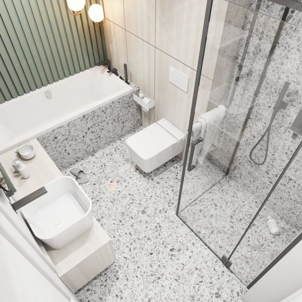 Czarna kabina prysznicowa w nowoczesnej łazience!