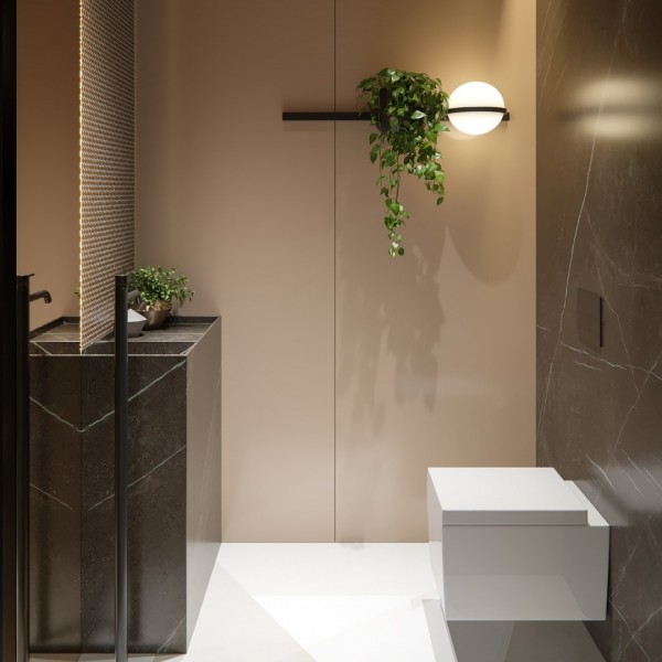 Nowoczesna toaleta z geometryczną muszlą WC!