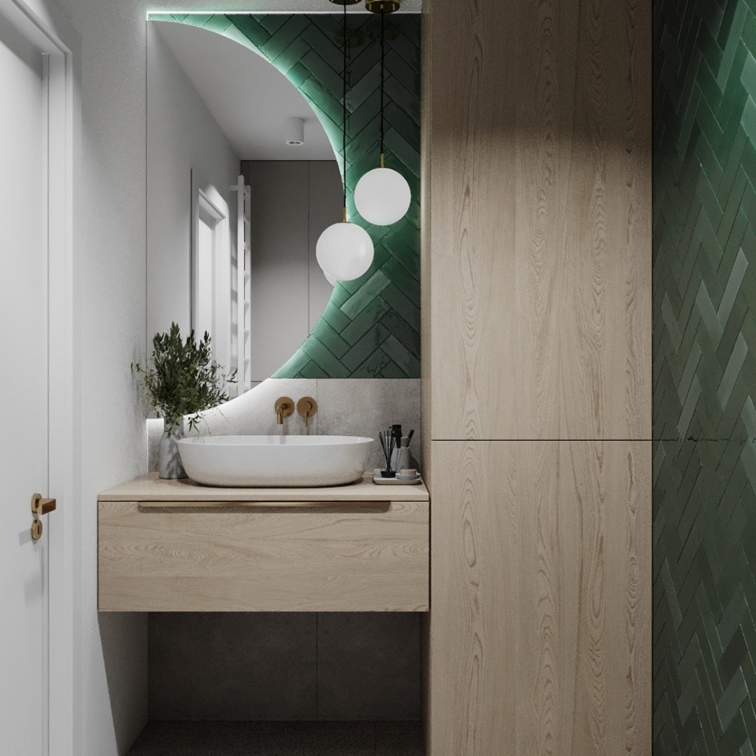 Kabina prysznicowa ze złotą armaturą!