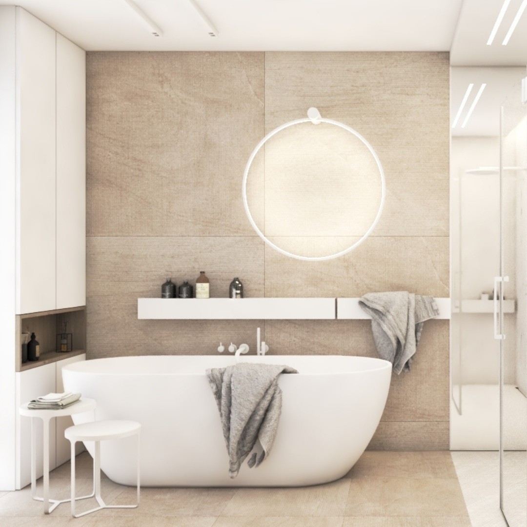 Białe baterie łazienkowe w nowoczesnej łazience!