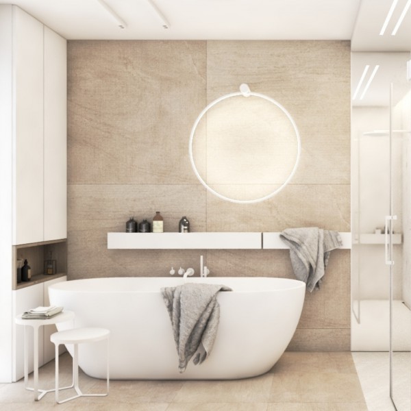 Białe baterie łazienkowe w nowoczesnej łazience!