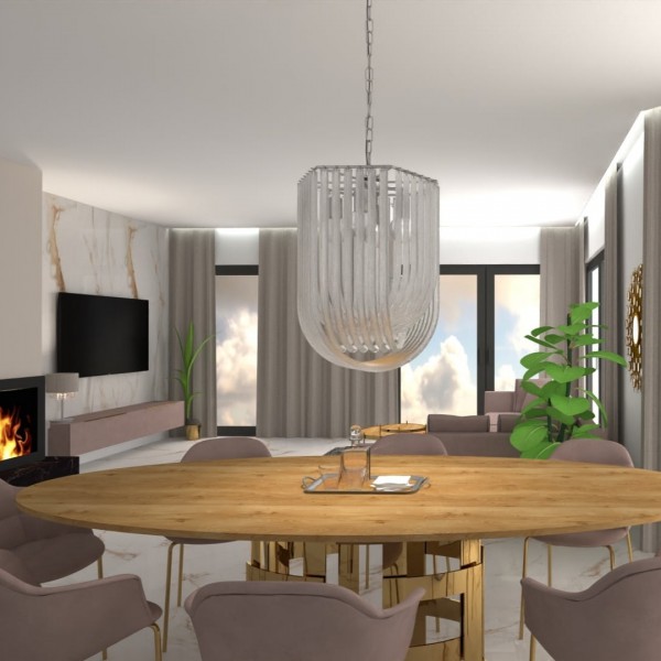 Złota bateria kuchenna w zielonej kuchni!