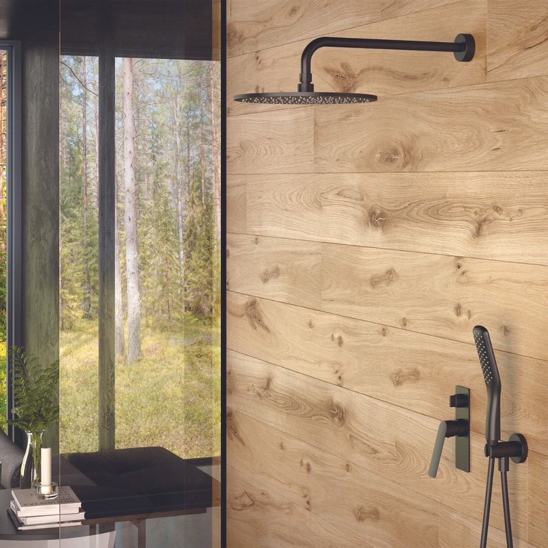 Czarne baterie łazienkowe Vedo w nowoczesnej łazience!