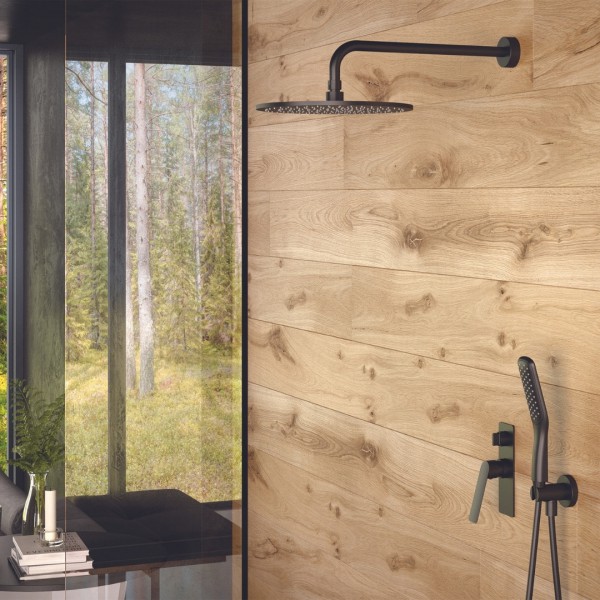 Czarne baterie łazienkowe Vedo w nowoczesnej łazience!