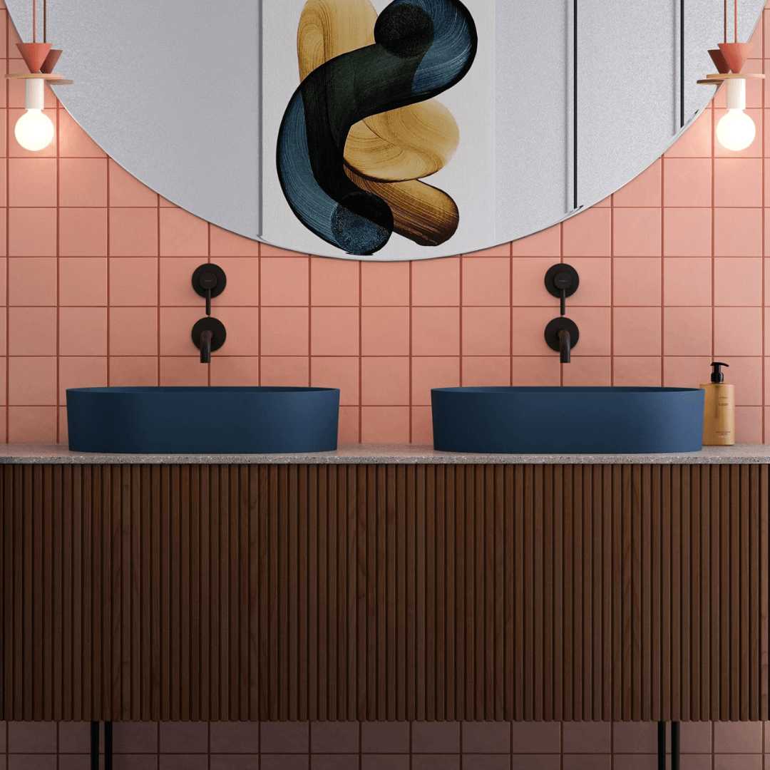 Aranżacja łazienki w stylu Memphis z produktami Omnires!