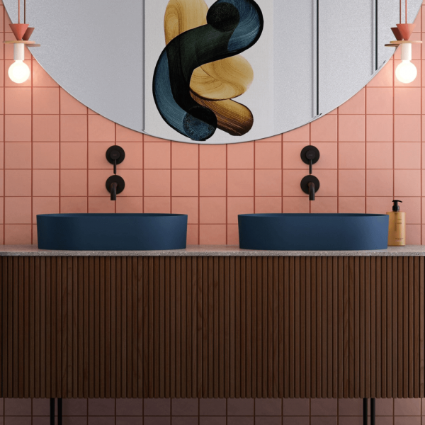 Aranżacja łazienki w stylu Memphis z produktami Omnires!