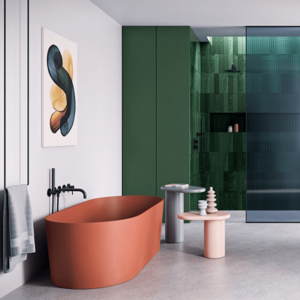 Aranżacja łazienki w stylu Memphis z produktami Omnires!