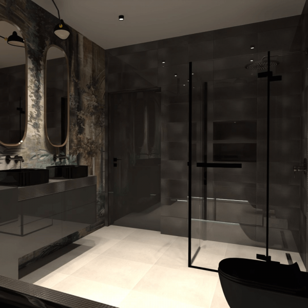 Nowoczesna łazienka z motywem roślinnym!