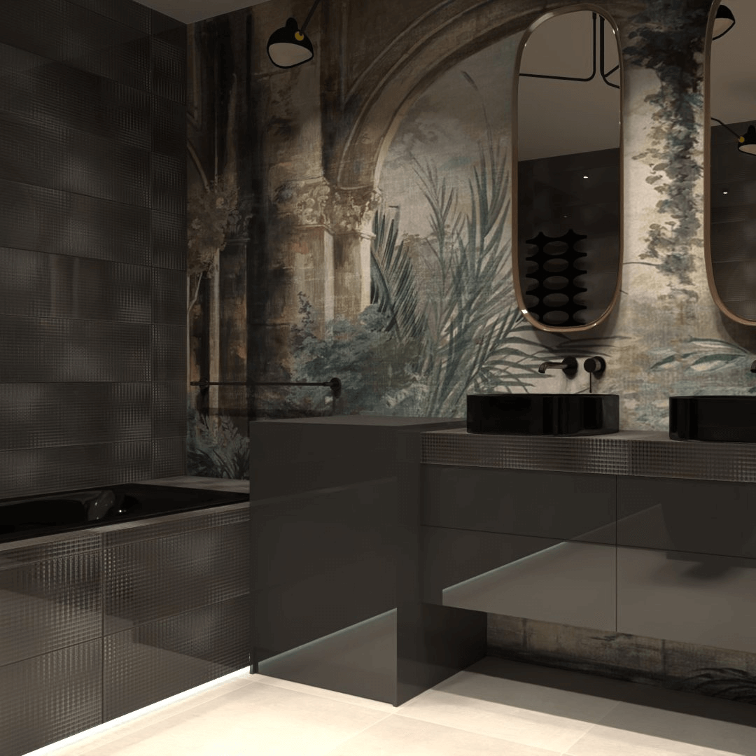 Nowoczesna łazienka z motywem roślinnym!