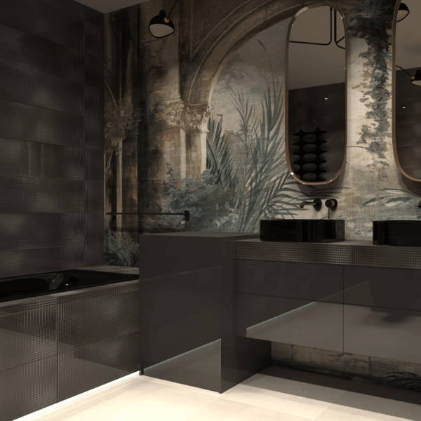 Nowoczesna łazienka z motywem roślinnym!