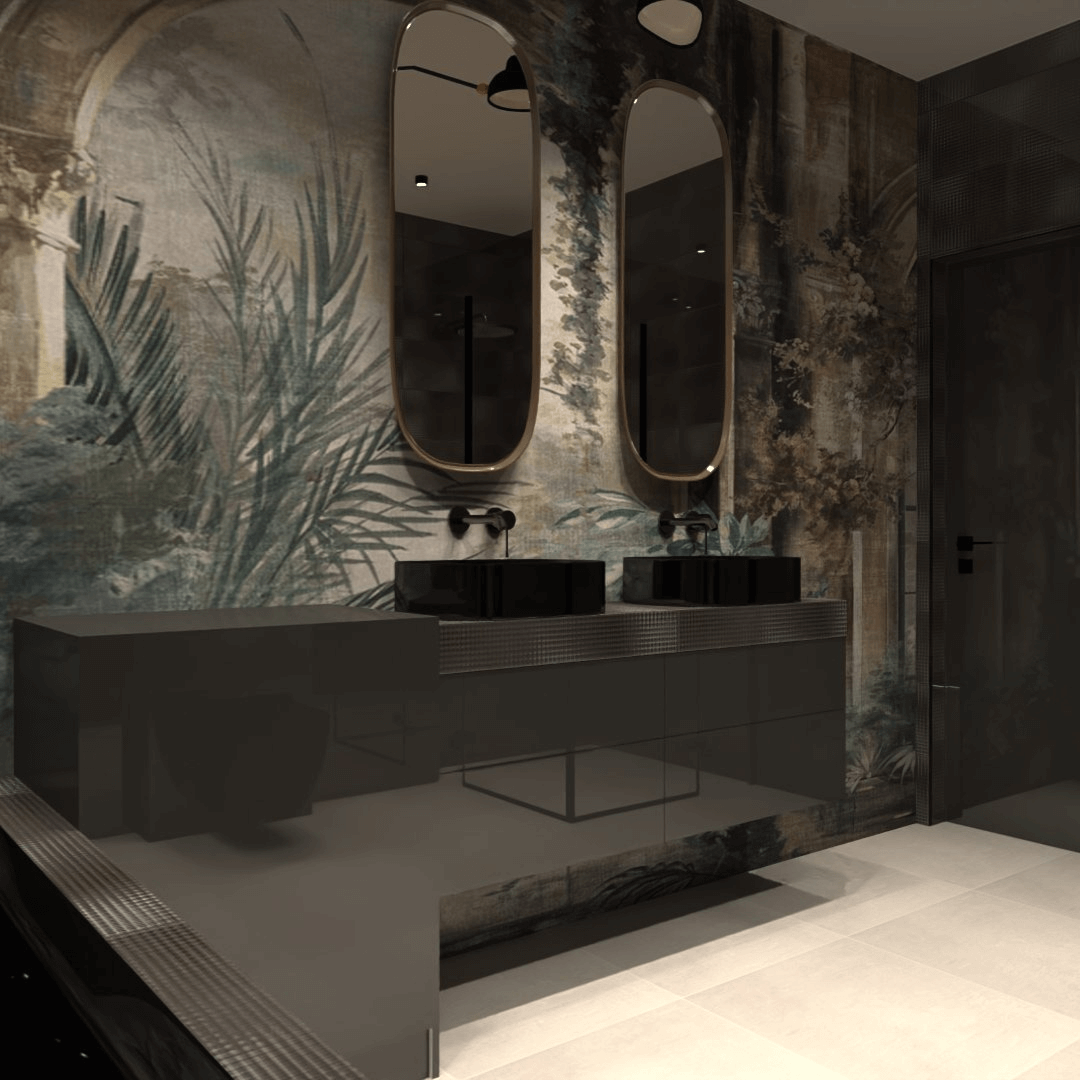 Nowoczesna łazienka z motywem roślinnym!