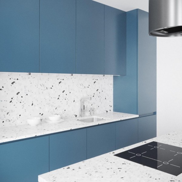 Delikatny denim w aranżacji nowoczesnej kuchni!