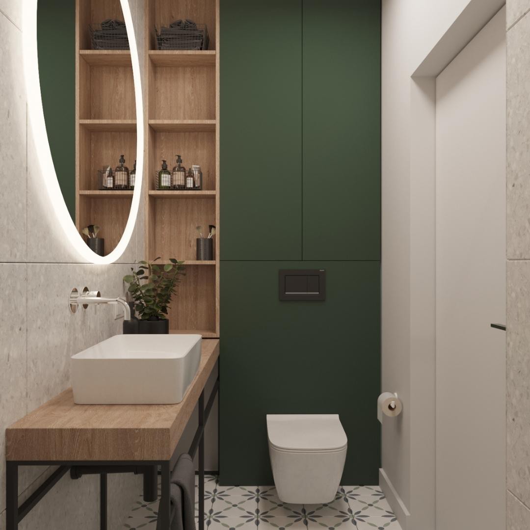 Gustowna aranżacja zielonej łazienki!