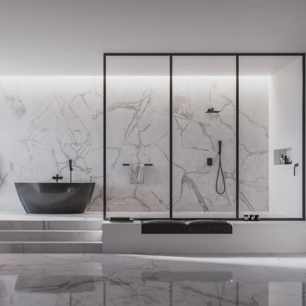 Czarno-biała łazienka w eleganckim wydaniu by Omnires!