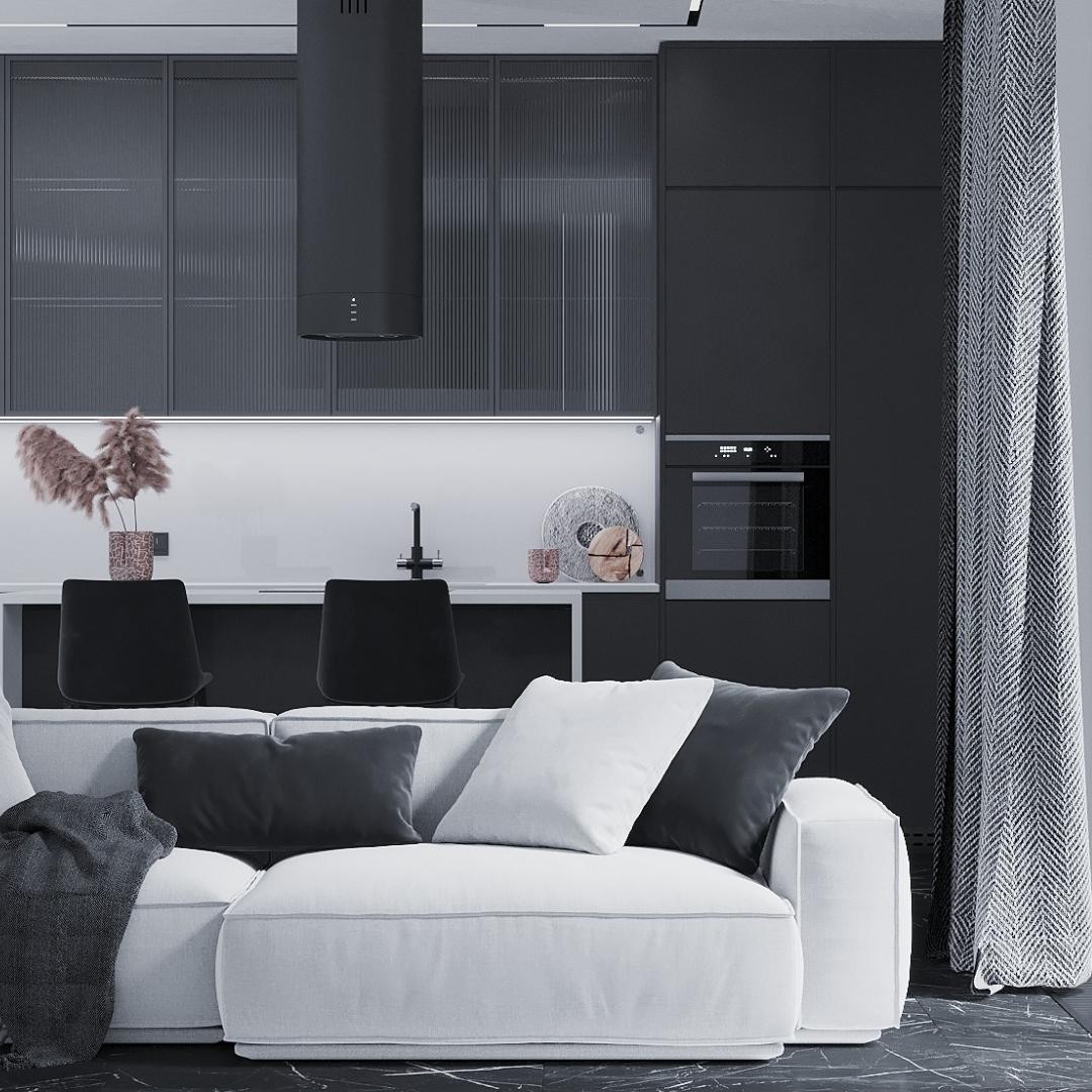 Nowoczesna czarno-biała kuchnia!