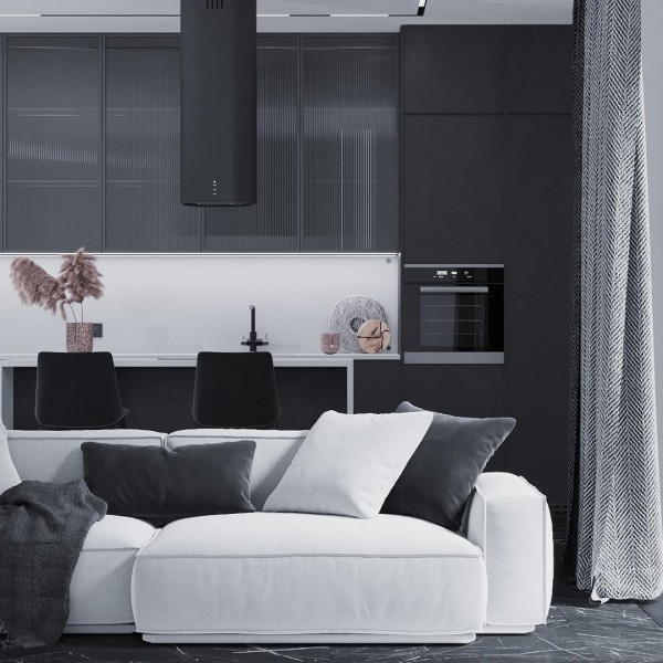 Nowoczesna czarno-biała kuchnia!