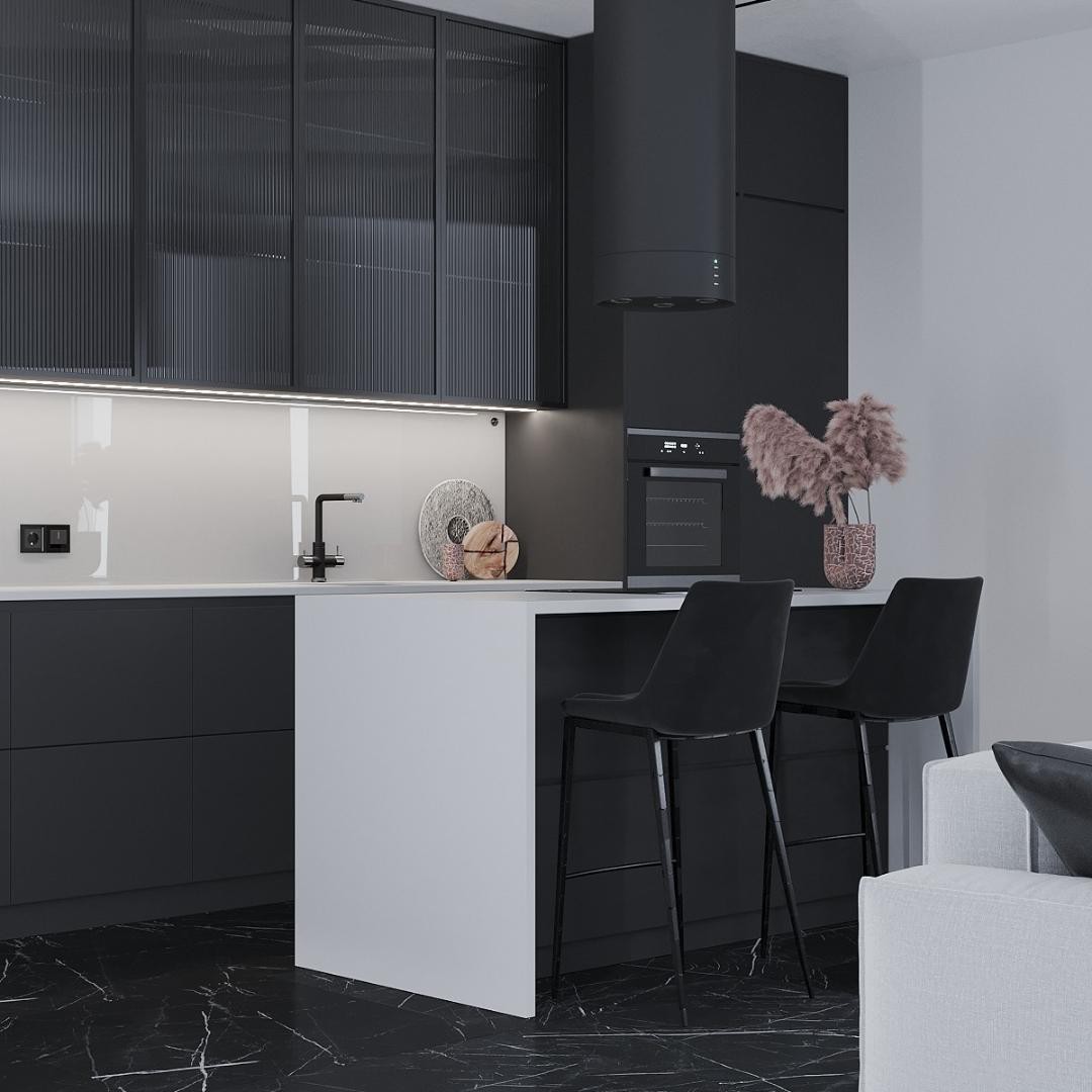 Nowoczesna czarno-biała kuchnia!