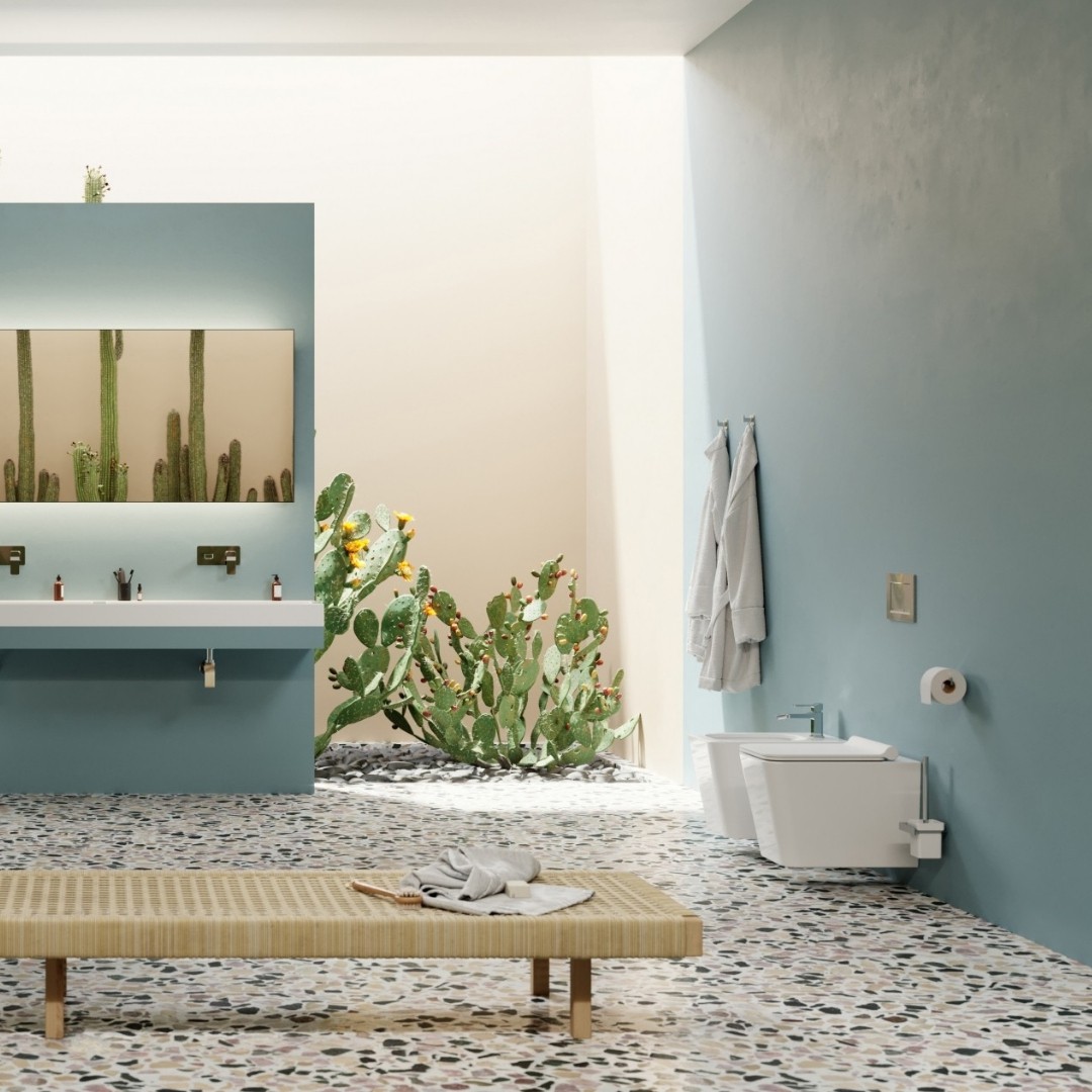 Nowoczesna łazienka w pastelowych kolorach by Omnires!