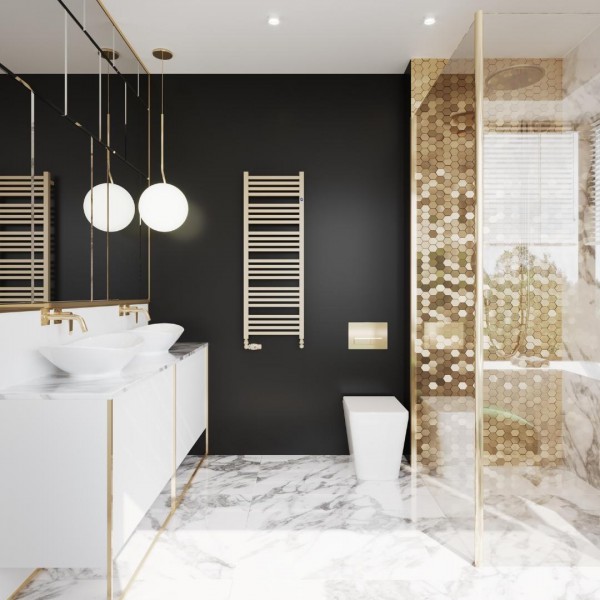 Złoty grzejnik łazienkowy!