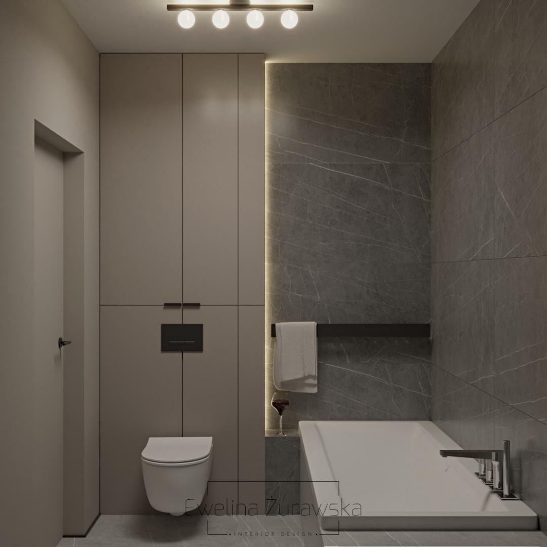 Elegancka łazienka w stonowanych barwach!