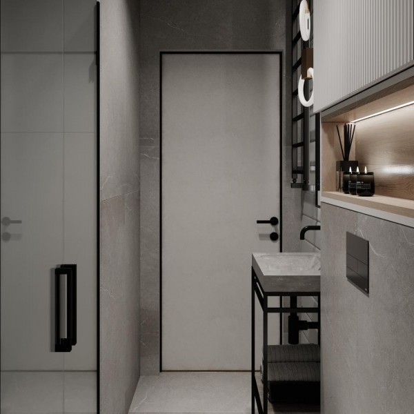 Projekt małej łazienki z prysznicem!