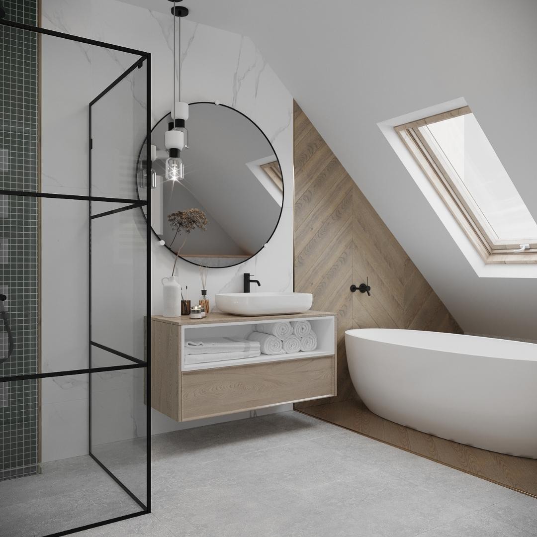 Nowoczesna łazienka na poddaszu!