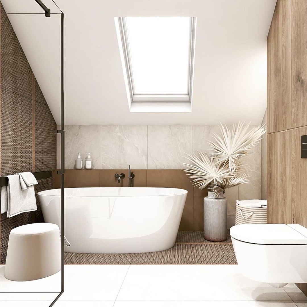 Łazienka na poddaszu w stylu boho!