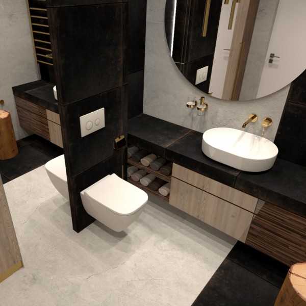 Biało-złoty Geberit w nowoczesnej łazience!