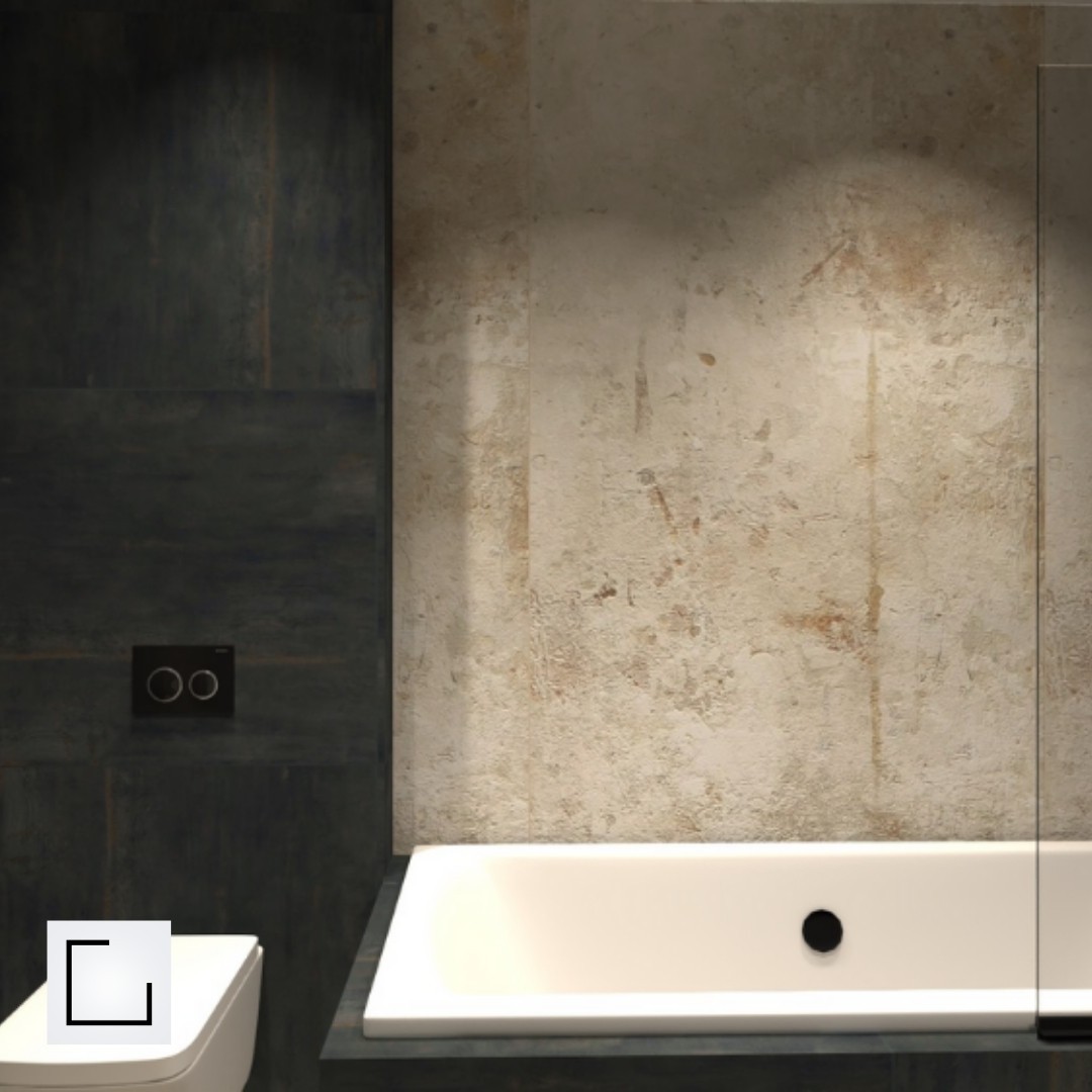 Projekt małej łazienki z wanną!