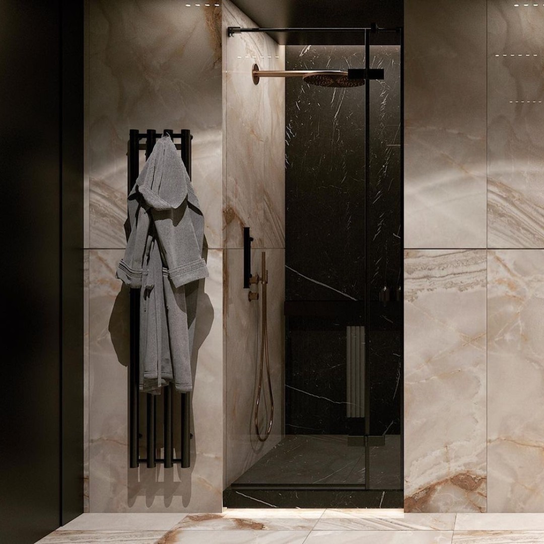 Minimalistyczna łazienka z ceglastym akcentem!