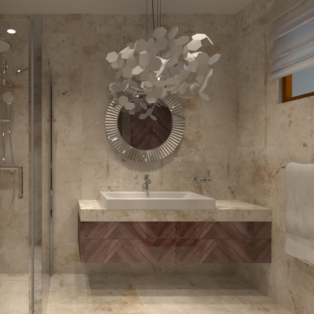 Brązowa łazienka w stylu glamour!