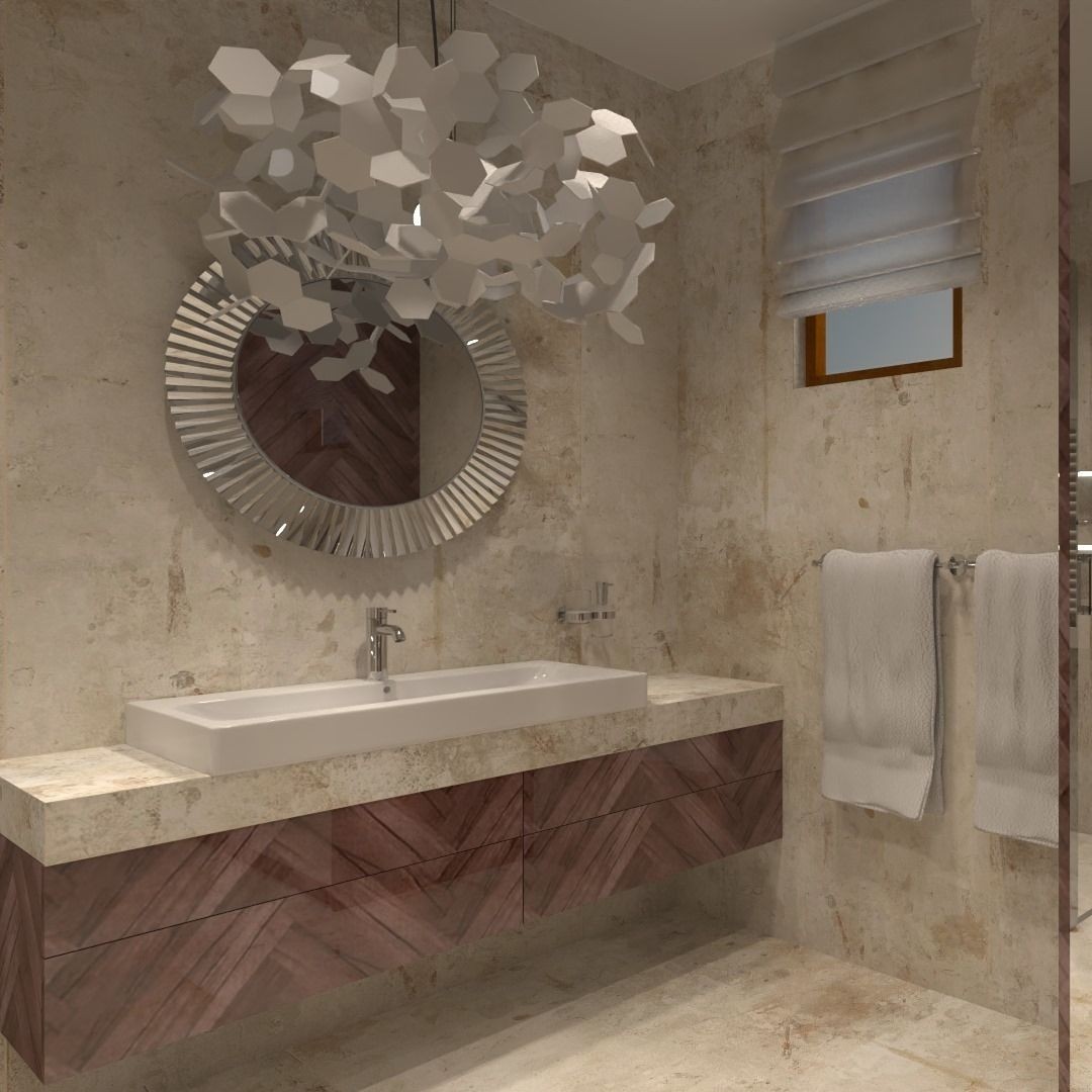 Brązowa łazienka w stylu glamour!