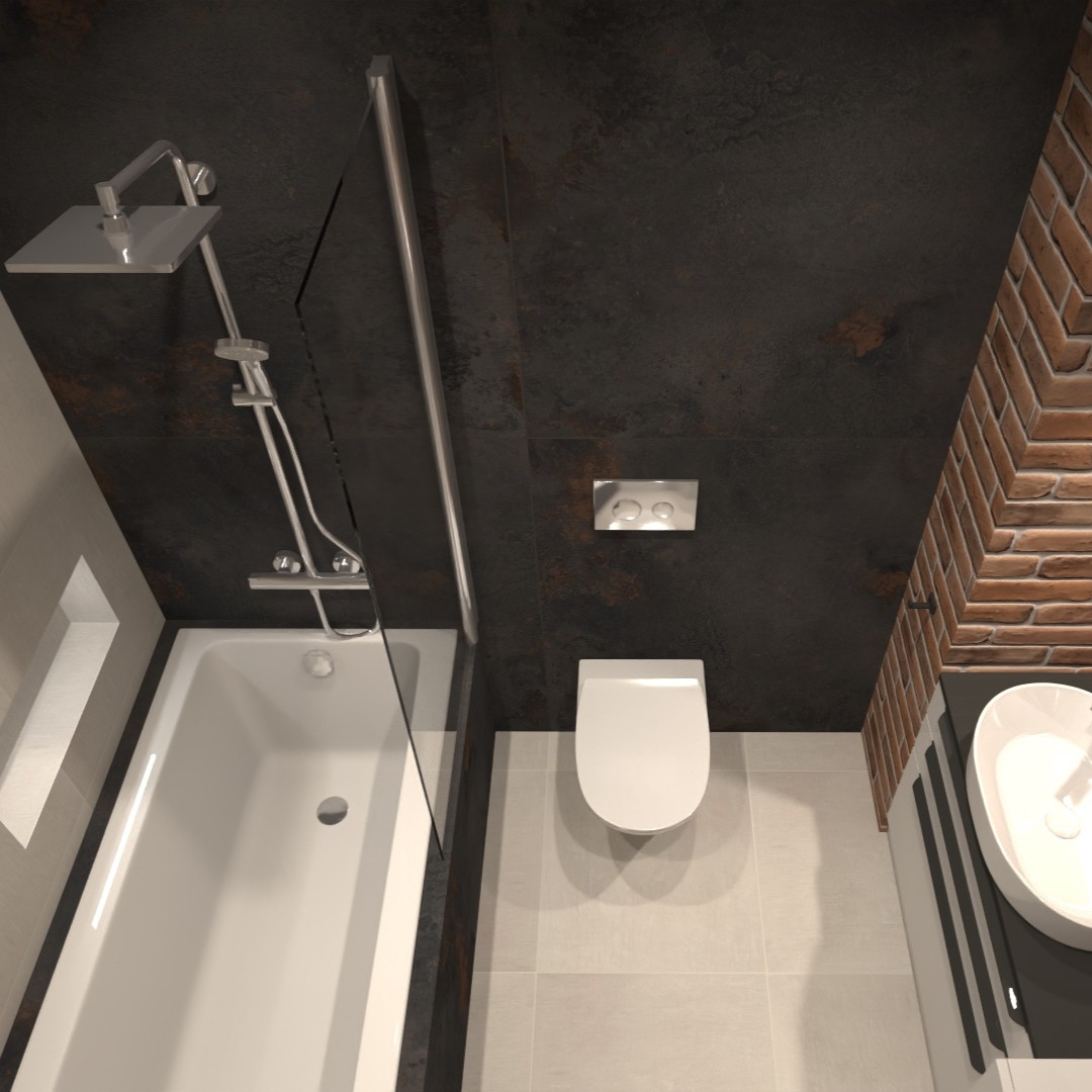 Wanna z parawanem w małej łazience!