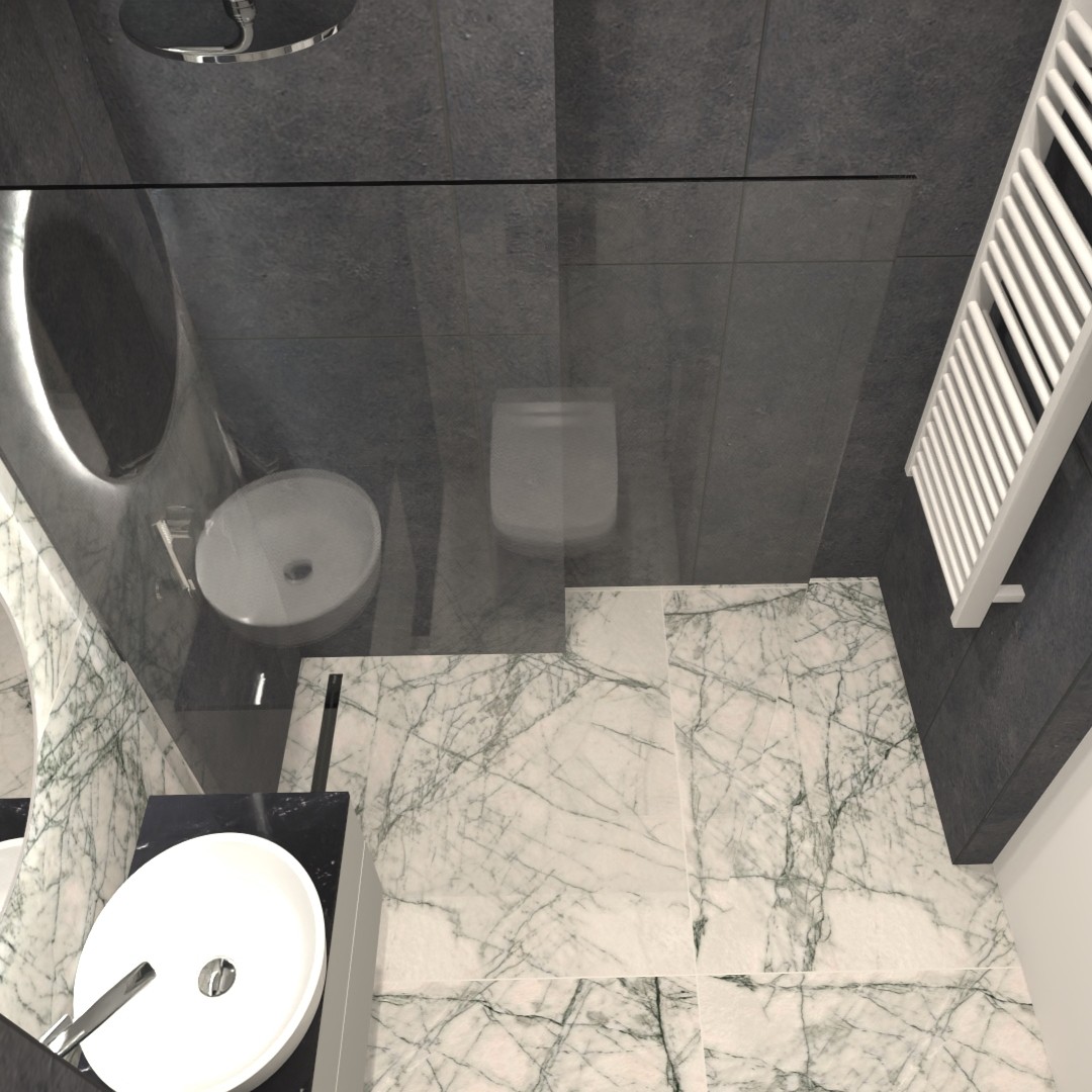 Kabina prysznicowa walk-in w minimalistycznej łazience!