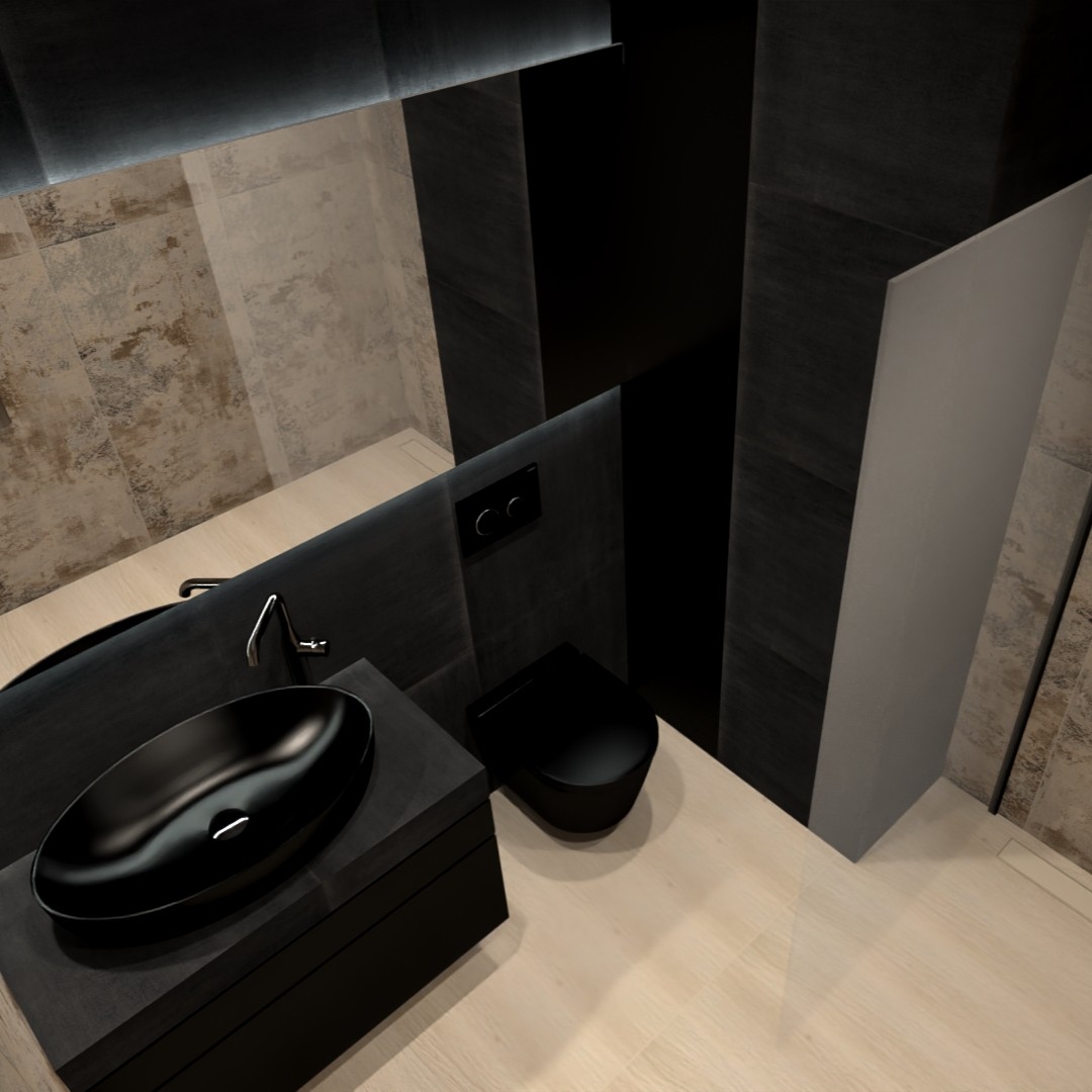 Minimalistyczna łazienka w czerni!