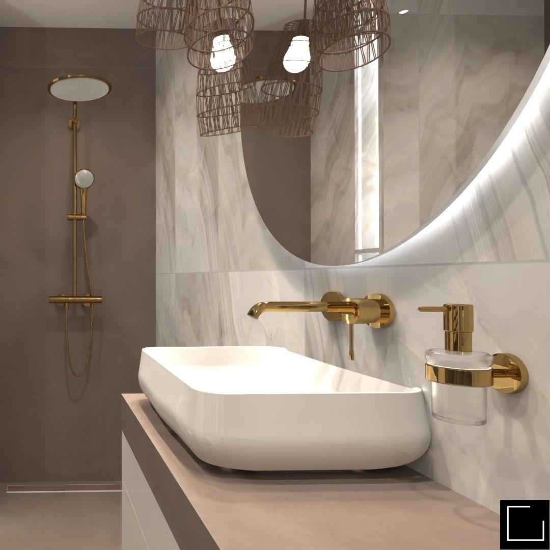 Dwie wersje kolorystyczne małej łazienki z wanną i prysznicem!