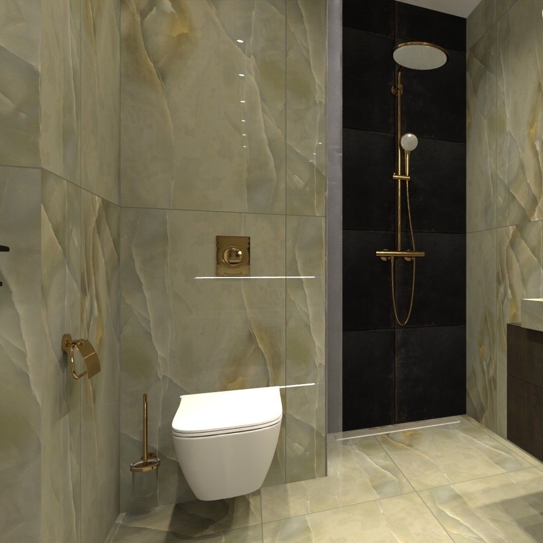 Dwie wersje kolorystyczne małej łazienki z wanną i prysznicem!