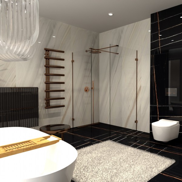 Pokój kąpielowy w stylu glamour!