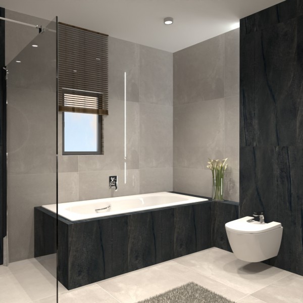 Elegancka łazienka w odcieniach szarości!