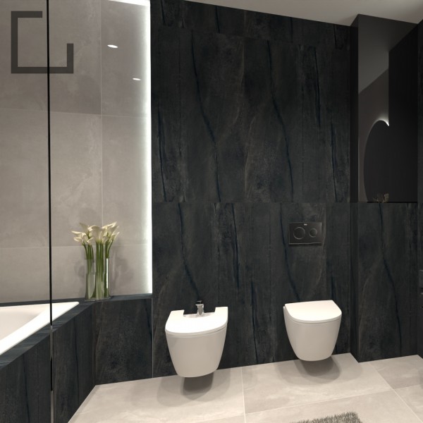 Elegancka łazienka w odcieniach szarości!