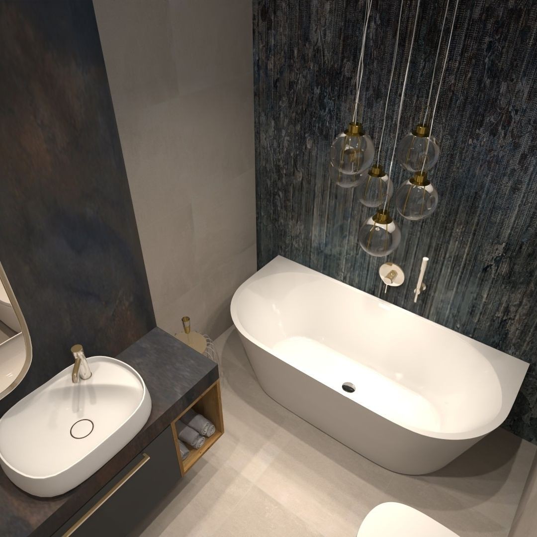 Nowoczesna łazienka z wanną wolnostojąca przy ścianie!
