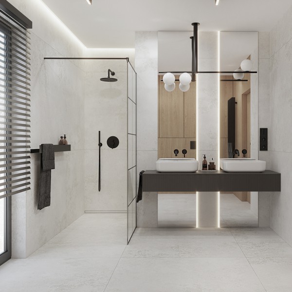 Projekt dużej łazienki z oknem!