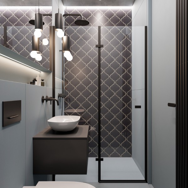 Mała łazienka w bloku z płytkami w stylu marokańskim!