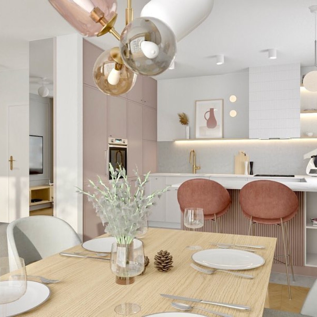 Złota bateria kuchenna w połączeniu z białym zlewozmywakiem!