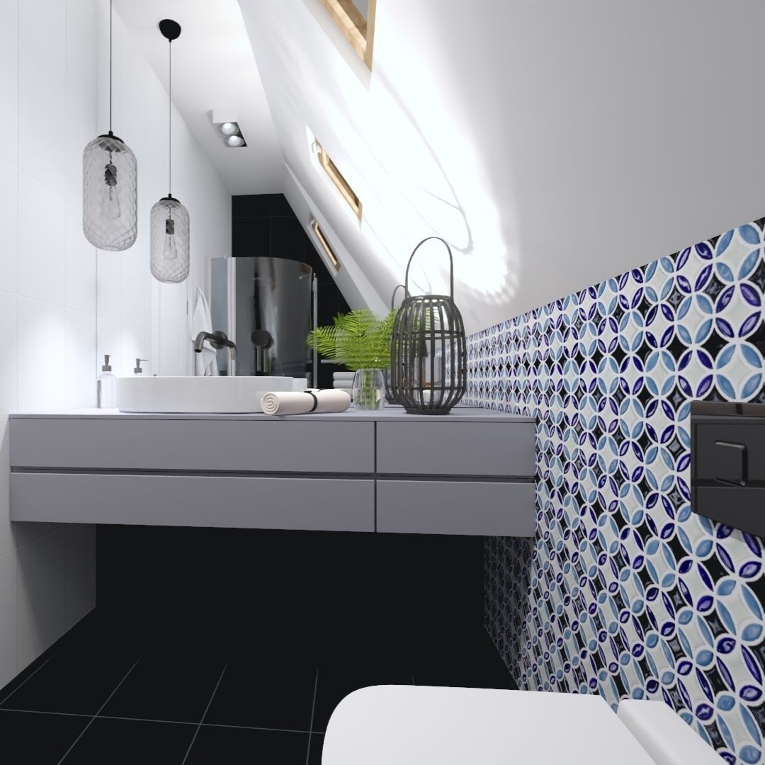 Mała łazienka z dużymi skosami!