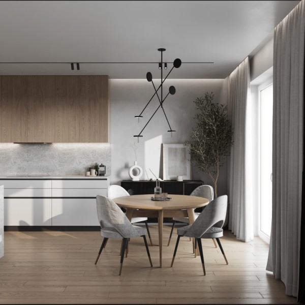 Czarna baterie kuchenna w kuchni w stylu skandiboho!